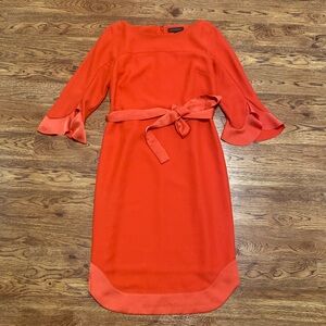 Banana Republic Orange Ruffle Sleeve Dress